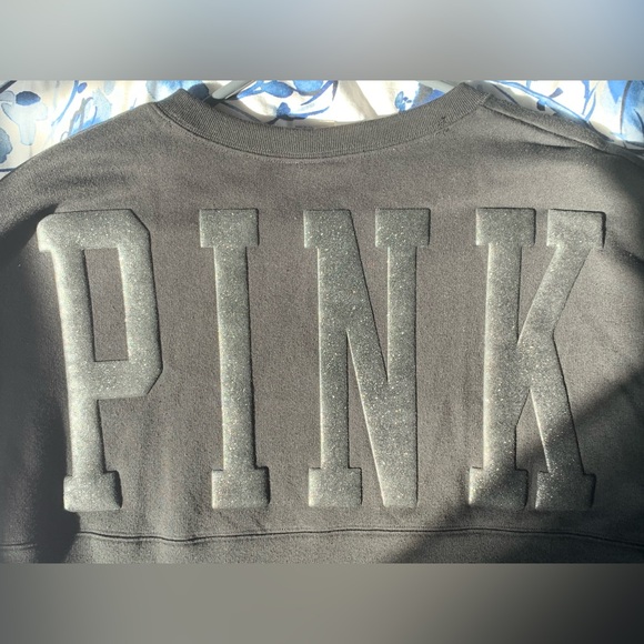 VS PINK Black Glitter Crewneck - Picture 3 of 3